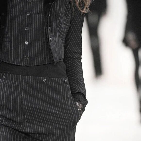 Ralph Lauren Collection ~ Black Wool Pinstripe Waistcoat Gilet Vest - Picture 11 of 16